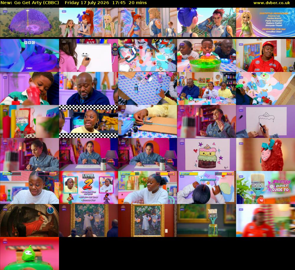 Go Get Arty (CBBC) Friday 17 July 2026 17:45 - 18:05