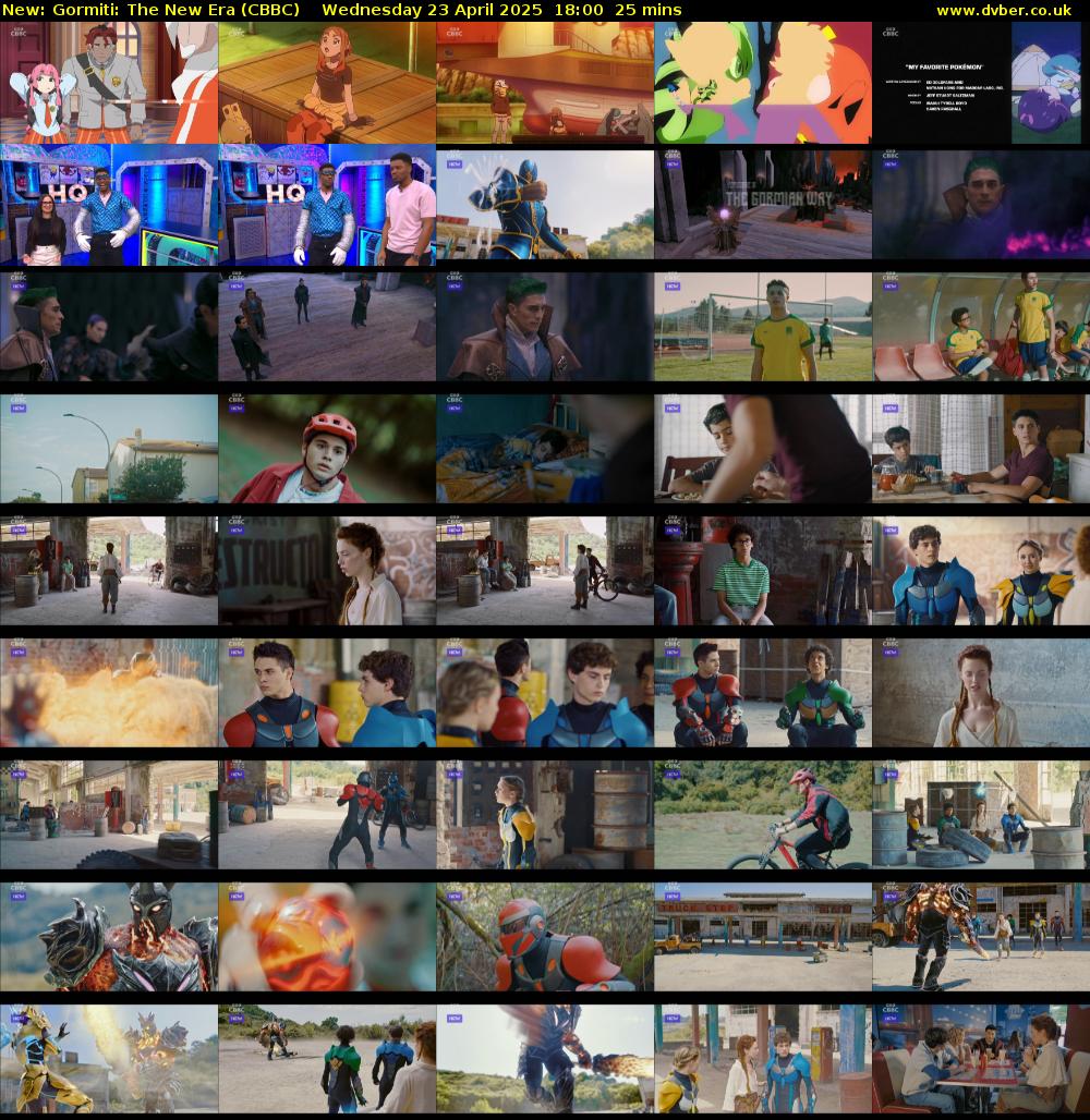 Gormiti: The New Era (CBBC) Wednesday 23 April 2025 18:00 - 18:25