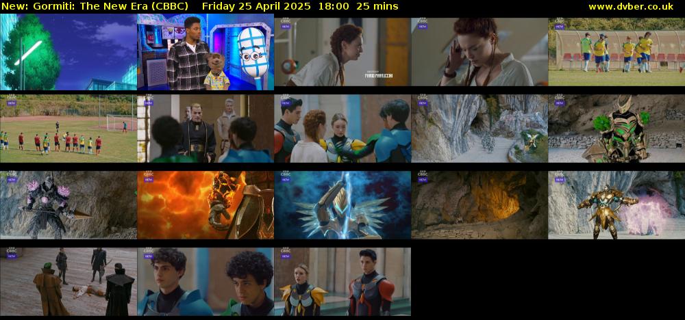 Gormiti: The New Era (CBBC) Friday 25 April 2025 18:00 - 18:25
