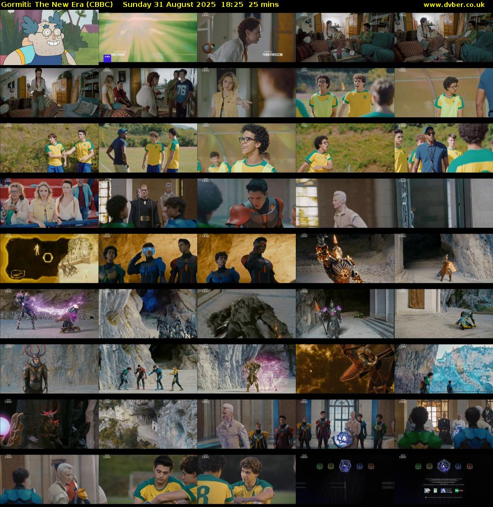 Gormiti: The New Era (CBBC) Sunday 31 August 2025 18:25 - 18:50