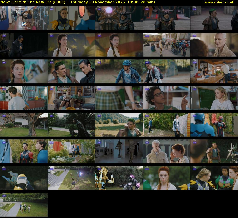 Gormiti: The New Era (CBBC) Thursday 13 November 2025 18:30 - 18:50