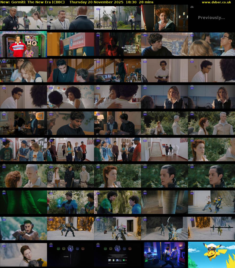 Gormiti: The New Era (CBBC) Thursday 20 November 2025 18:30 - 18:58
