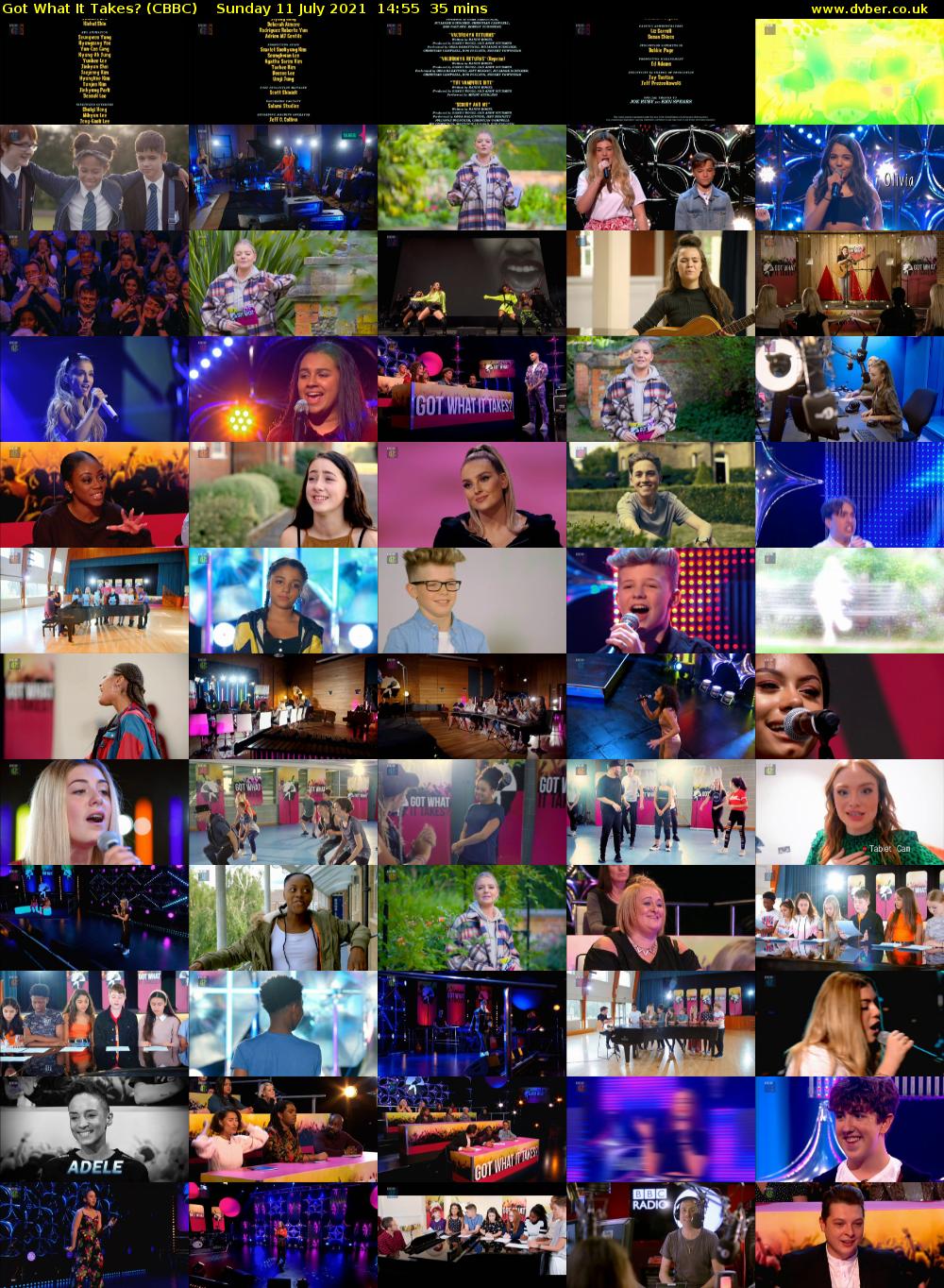 Got What It Takes? (CBBC) Sunday 11 July 2021 14:55 - 15:30