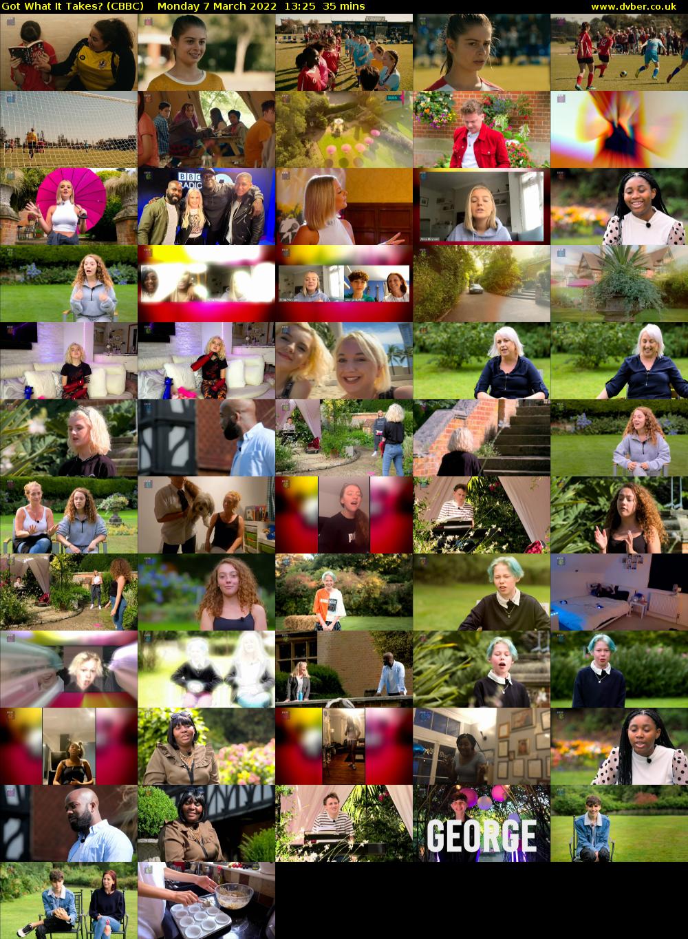 Got What It Takes? (CBBC) Monday 7 March 2022 13:25 - 14:00