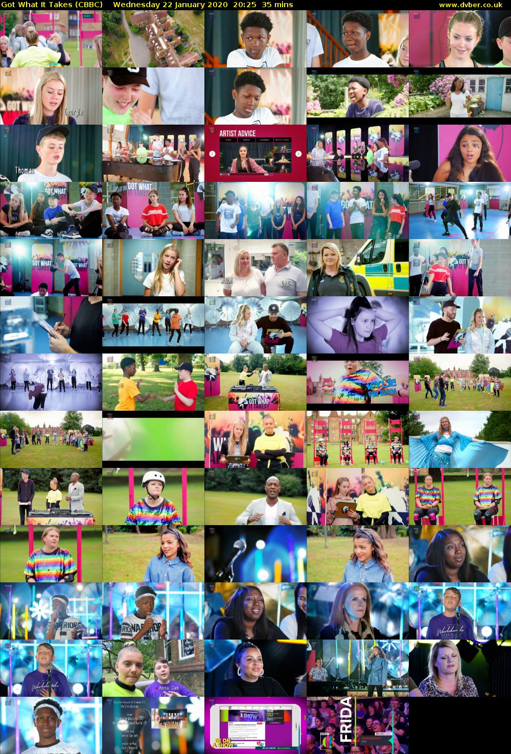 Got What It Takes (CBBC) Wednesday 22 January 2020 20:25 - 21:00