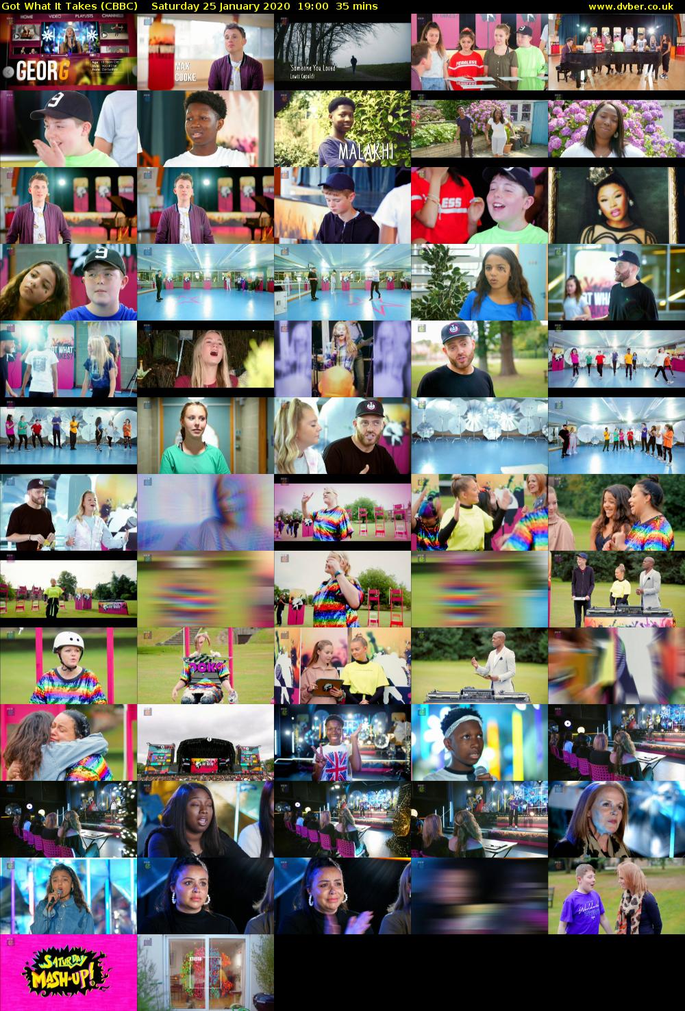 Got What It Takes (CBBC) Saturday 25 January 2020 19:00 - 19:35