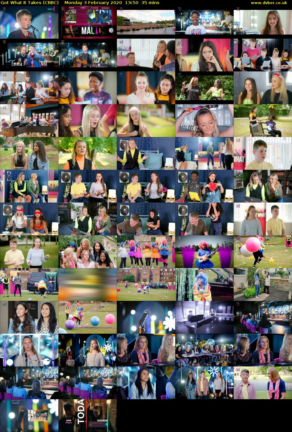 Got What It Takes (CBBC) Monday 3 February 2020 13:50 - 14:25