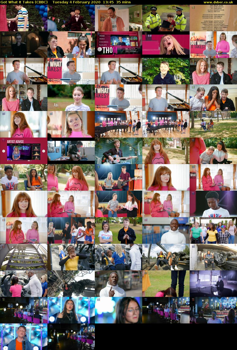 Got What It Takes (CBBC) Tuesday 4 February 2020 13:45 - 14:20