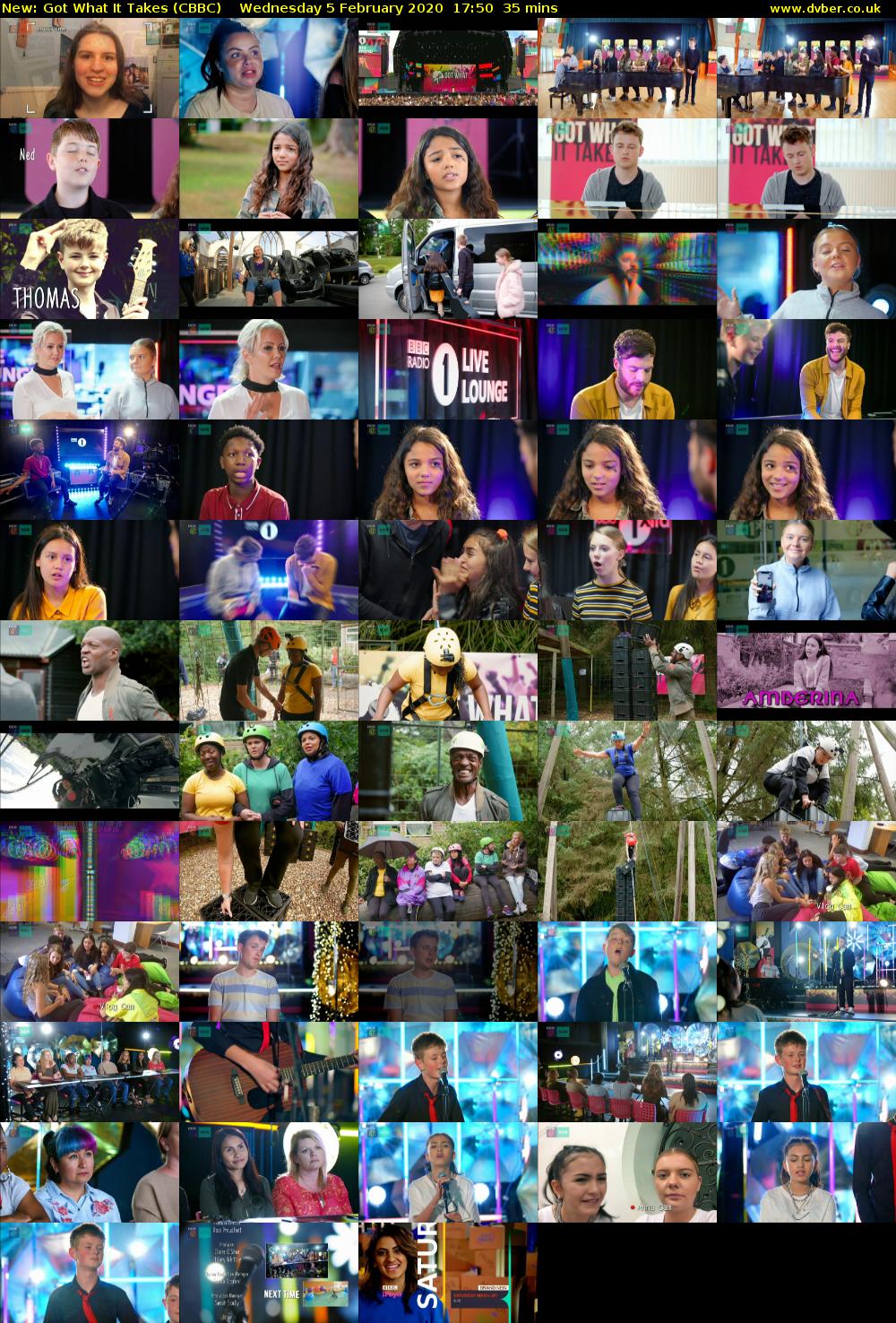 Got What It Takes (CBBC) Wednesday 5 February 2020 17:50 - 18:25
