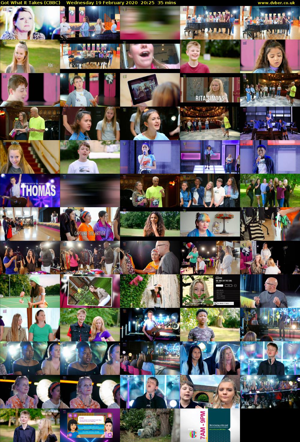 Got What It Takes (CBBC) Wednesday 19 February 2020 20:25 - 21:00