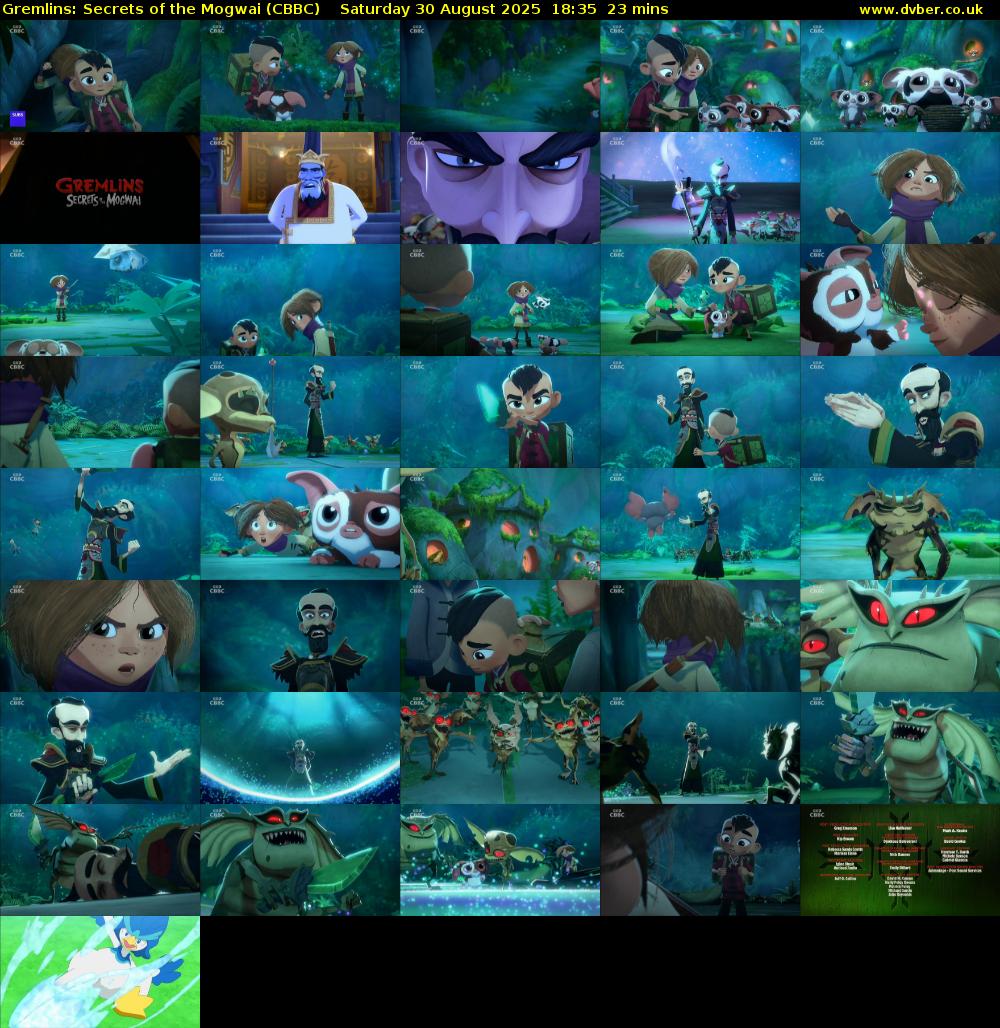 Gremlins: Secrets of the Mogwai (CBBC) Saturday 30 August 2025 18:35 - 18:58