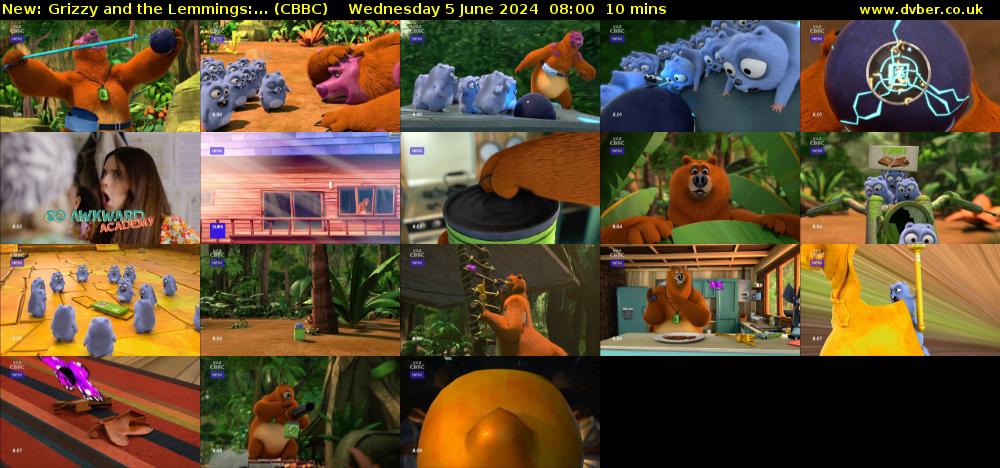 Grizzy and the Lemmings:... (CBBC) Wednesday 5 June 2024 08:00 - 08:10