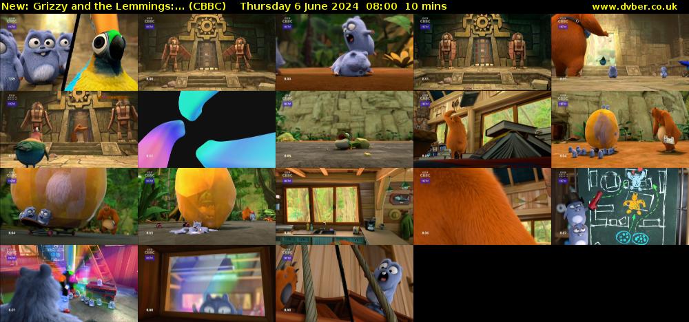 Grizzy and the Lemmings:... (CBBC) Thursday 6 June 2024 08:00 - 08:10