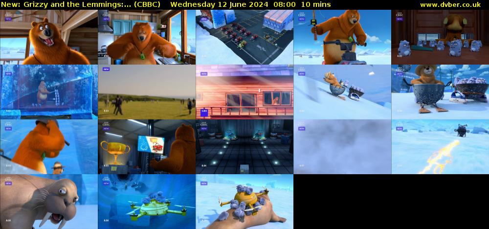 Grizzy and the Lemmings:... (CBBC) Wednesday 12 June 2024 08:00 - 08:10