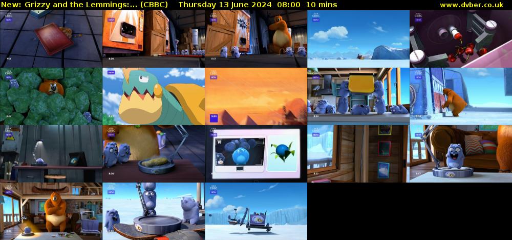 Grizzy and the Lemmings:... (CBBC) Thursday 13 June 2024 08:00 - 08:10