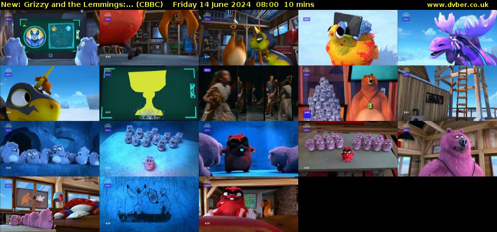 Grizzy and the Lemmings:... (CBBC) Friday 14 June 2024 08:00 - 08:10