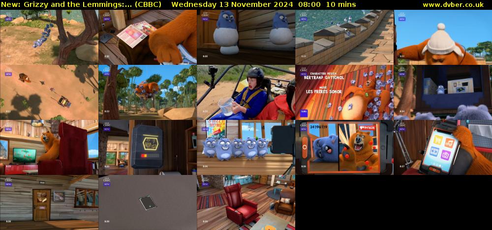 Grizzy and the Lemmings:... (CBBC) Wednesday 13 November 2024 08:00 - 08:10