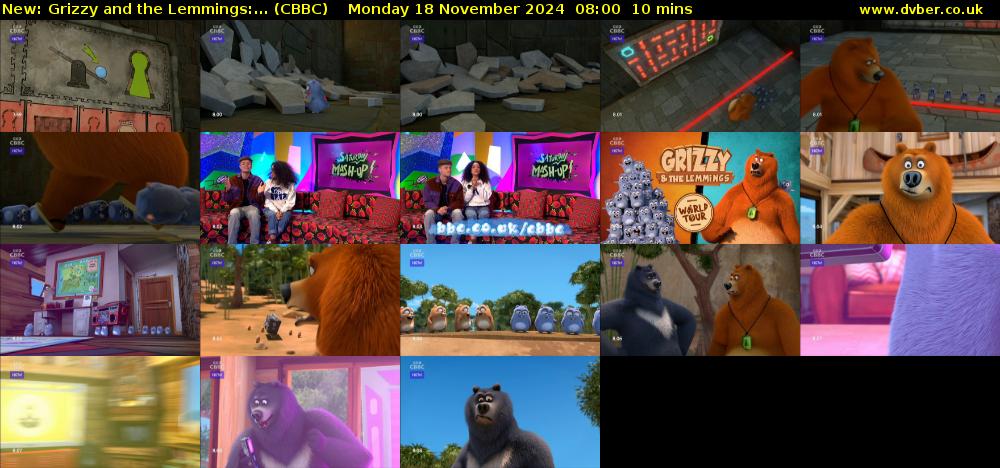 Grizzy and the Lemmings:... (CBBC) Monday 18 November 2024 08:00 - 08:10