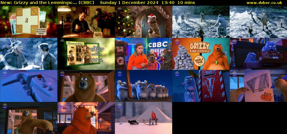 Grizzy and the Lemmings:... (CBBC) Sunday 1 December 2024 13:40 - 13:50