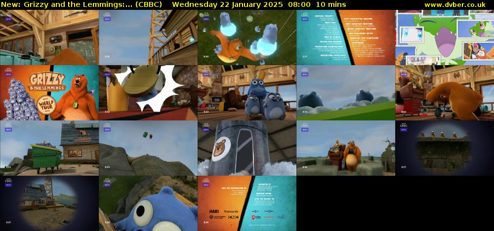 Grizzy and the Lemmings:... (CBBC) Wednesday 22 January 2025 08:00 - 08:10
