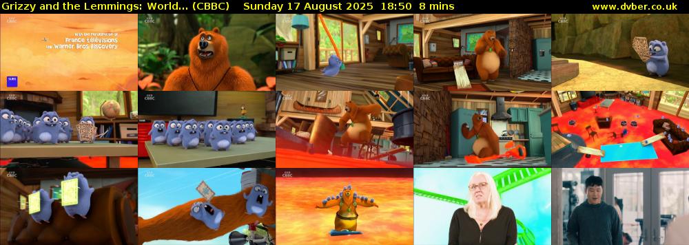 Grizzy and the Lemmings: World... (CBBC) Sunday 17 August 2025 18:50 - 18:58