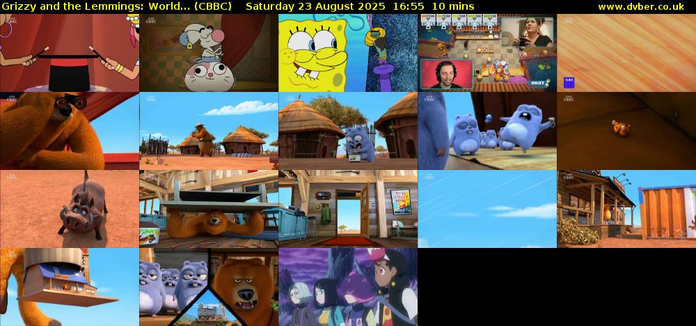 Grizzy and the Lemmings: World... (CBBC) Saturday 23 August 2025 16:55 - 17:05