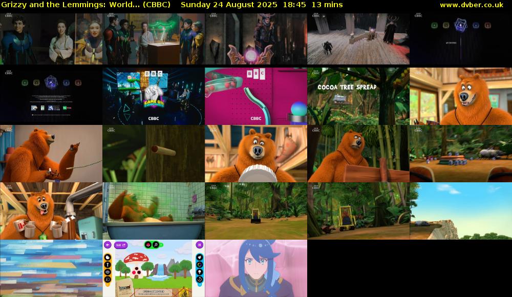 Grizzy and the Lemmings: World... (CBBC) Sunday 24 August 2025 18:45 - 18:58