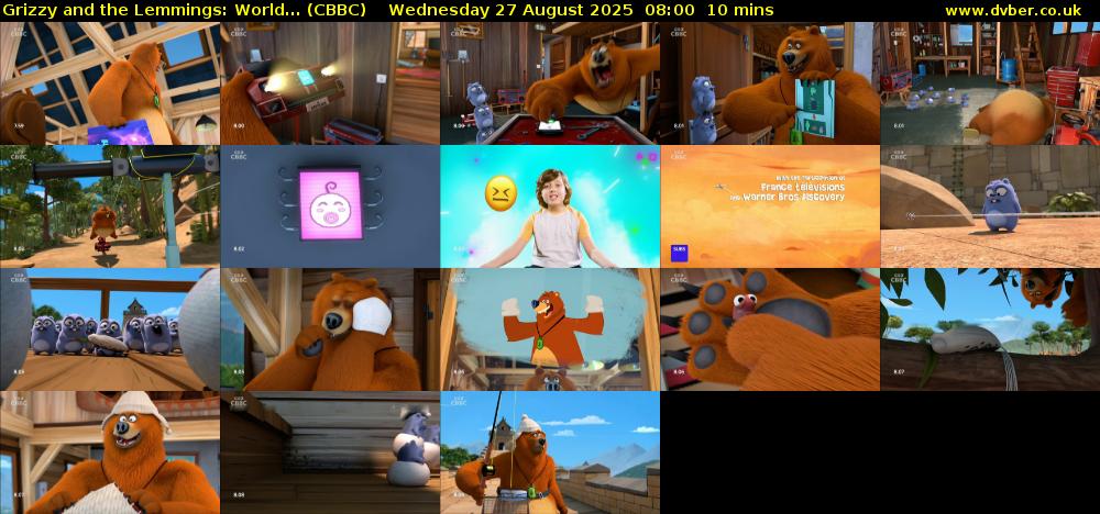 Grizzy and the Lemmings: World... (CBBC) Wednesday 27 August 2025 08:00 - 08:10