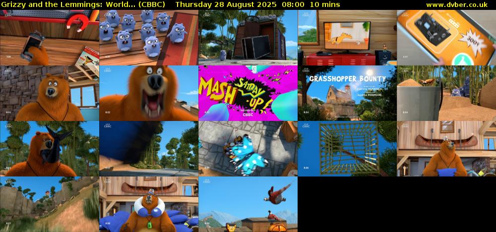 Grizzy and the Lemmings: World... (CBBC) Thursday 28 August 2025 08:00 - 08:10