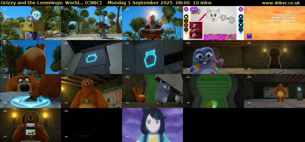 Grizzy and the Lemmings: World... (CBBC) Monday 1 September 2025 08:00 - 08:10