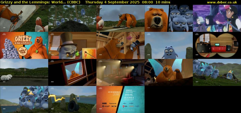 Grizzy and the Lemmings: World... (CBBC) Thursday 4 September 2025 08:00 - 08:10