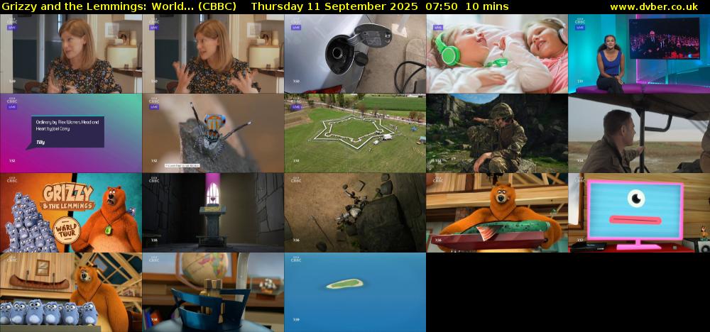 Grizzy and the Lemmings: World... (CBBC) Thursday 11 September 2025 07:50 - 08:00