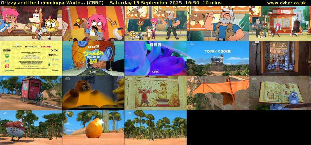 Grizzy and the Lemmings: World... (CBBC) Saturday 13 September 2025 16:50 - 17:00