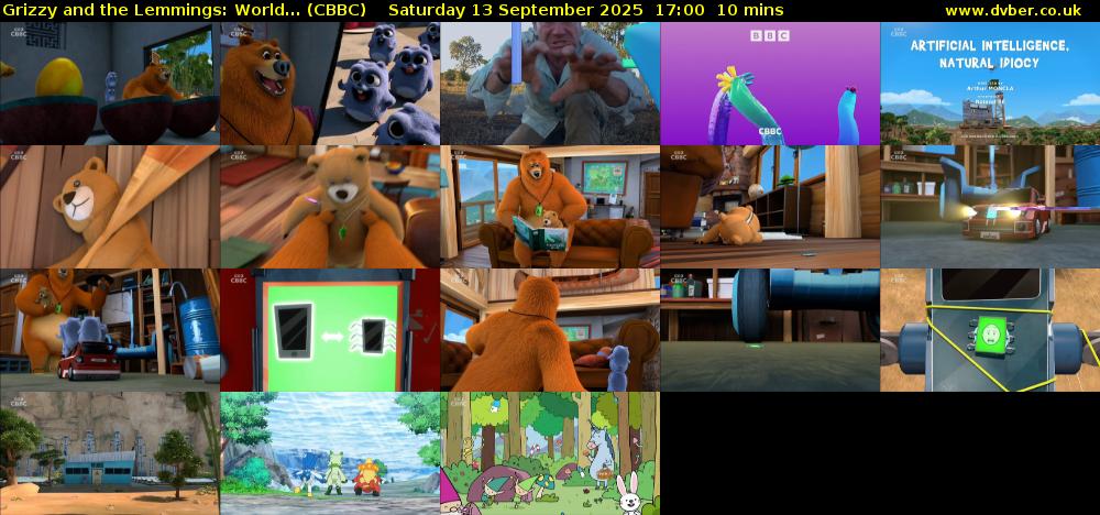 Grizzy and the Lemmings: World... (CBBC) Saturday 13 September 2025 17:00 - 17:10