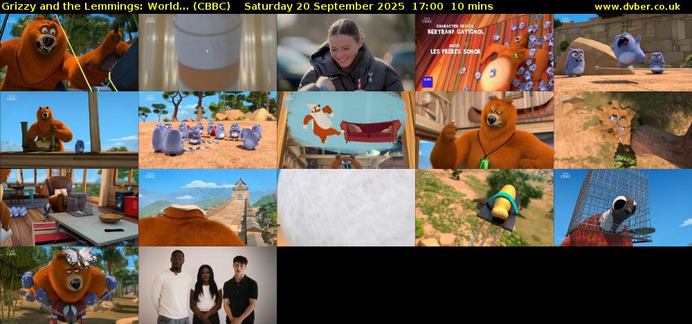 Grizzy and the Lemmings: World... (CBBC) Saturday 20 September 2025 17:00 - 17:10