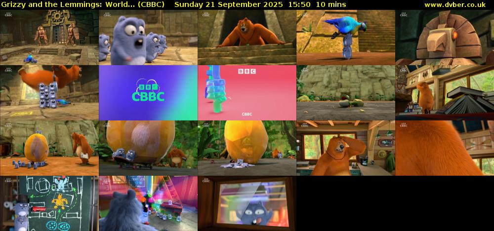 Grizzy and the Lemmings: World... (CBBC) Sunday 21 September 2025 15:50 - 16:00