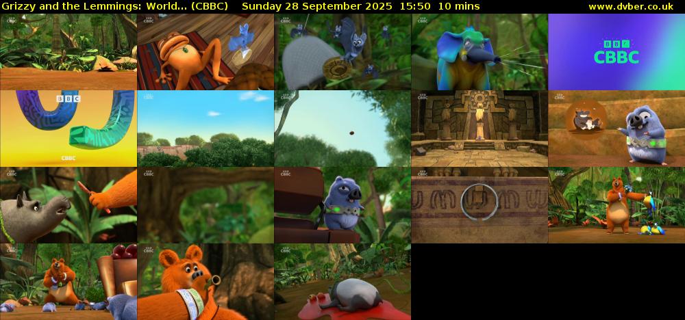 Grizzy and the Lemmings: World... (CBBC) Sunday 28 September 2025 15:50 - 16:00