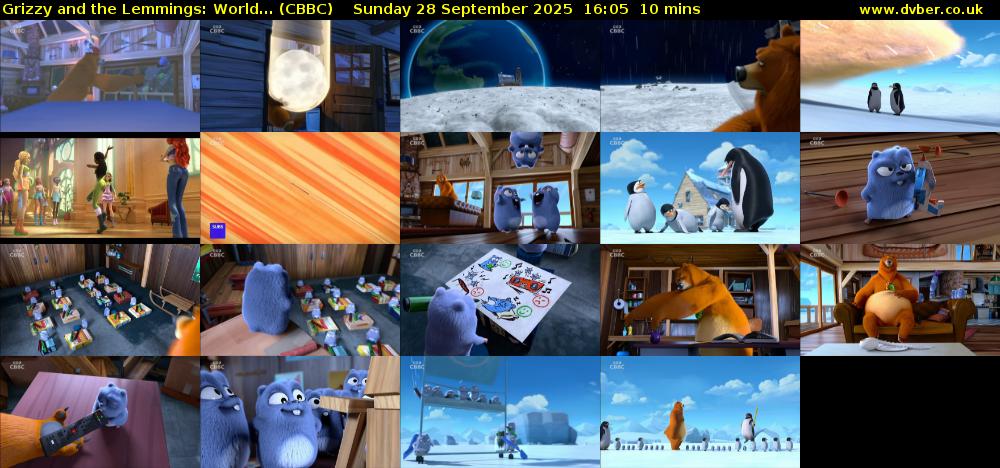 Grizzy and the Lemmings: World... (CBBC) Sunday 28 September 2025 16:05 - 16:15