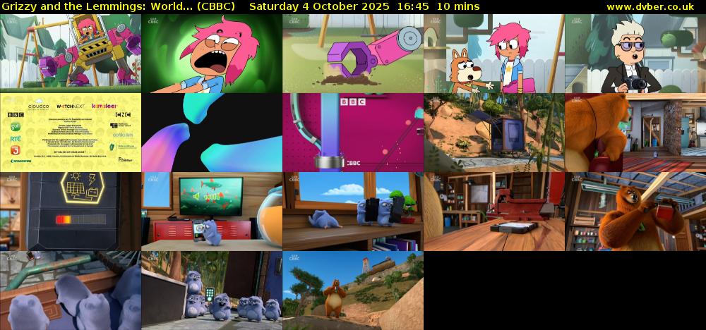 Grizzy and the Lemmings: World... (CBBC) Saturday 4 October 2025 16:45 - 16:55