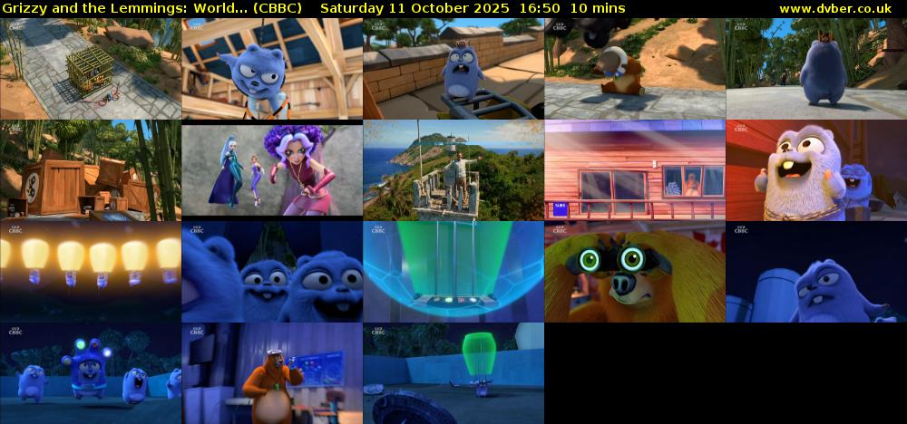 Grizzy and the Lemmings: World... (CBBC) Saturday 11 October 2025 16:50 - 17:00