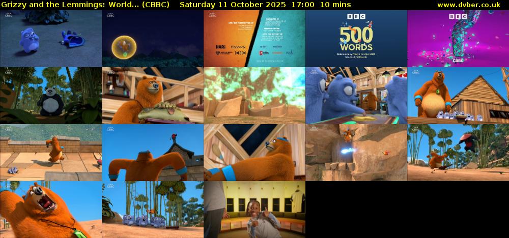 Grizzy and the Lemmings: World... (CBBC) Saturday 11 October 2025 17:00 - 17:10