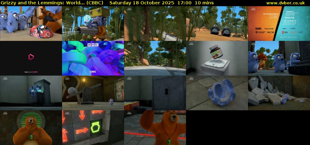 Grizzy and the Lemmings: World... (CBBC) Saturday 18 October 2025 17:00 - 17:10