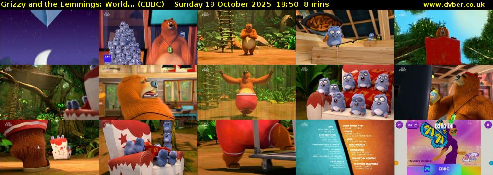 Grizzy and the Lemmings: World... (CBBC) Sunday 19 October 2025 18:50 - 18:58