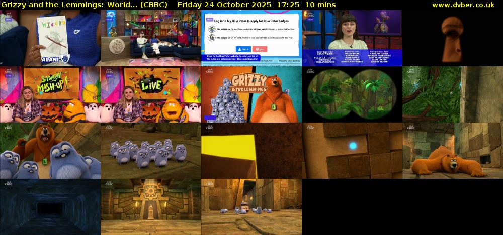 Grizzy and the Lemmings: World... (CBBC) Friday 24 October 2025 17:25 - 17:35