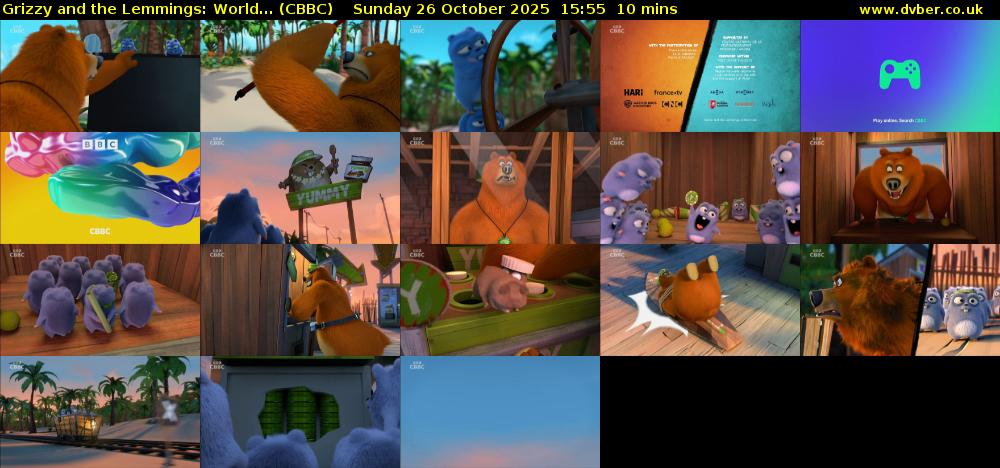 Grizzy and the Lemmings: World... (CBBC) Sunday 26 October 2025 15:55 - 16:05
