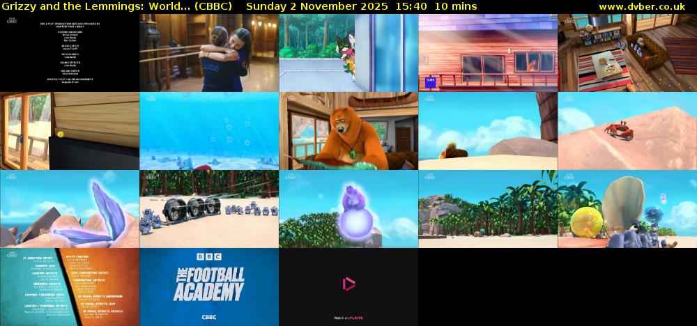 Grizzy and the Lemmings: World... (CBBC) Sunday 2 November 2025 15:40 - 15:50