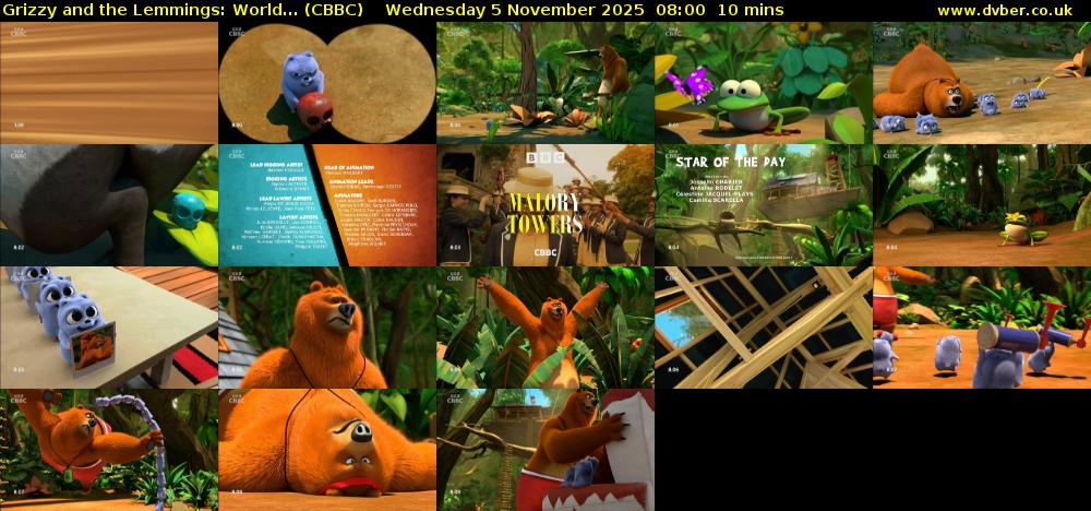 Grizzy and the Lemmings: World... (CBBC) Wednesday 5 November 2025 08:00 - 08:10