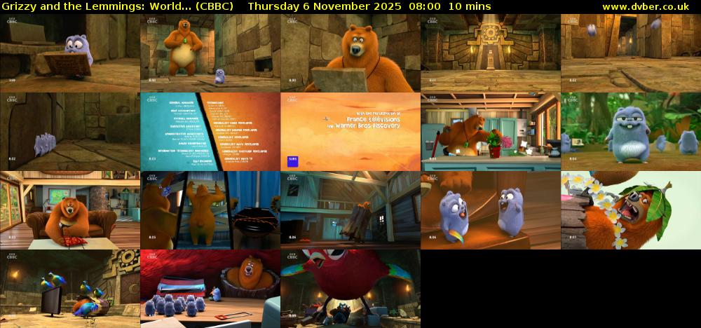 Grizzy and the Lemmings: World... (CBBC) Thursday 6 November 2025 08:00 - 08:10