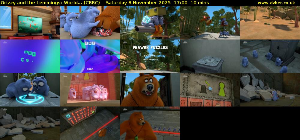 Grizzy and the Lemmings: World... (CBBC) Saturday 8 November 2025 17:00 - 17:10