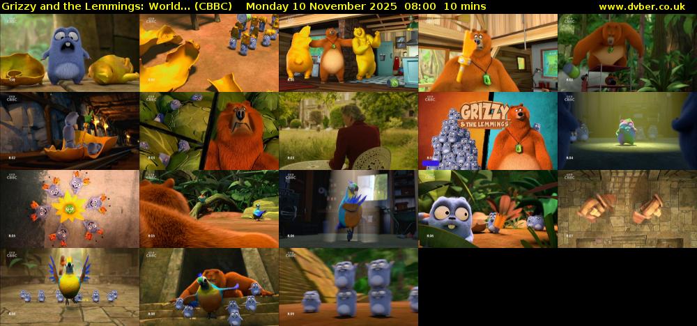 Grizzy and the Lemmings: World... (CBBC) Monday 10 November 2025 08:00 - 08:10
